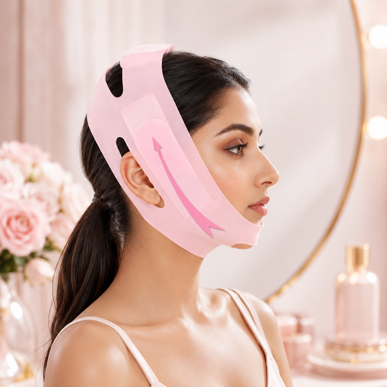 Face Lift Silicone reusable face slimming mask made of soft skin-friendly silicone with adjustable straps for comfortable fit