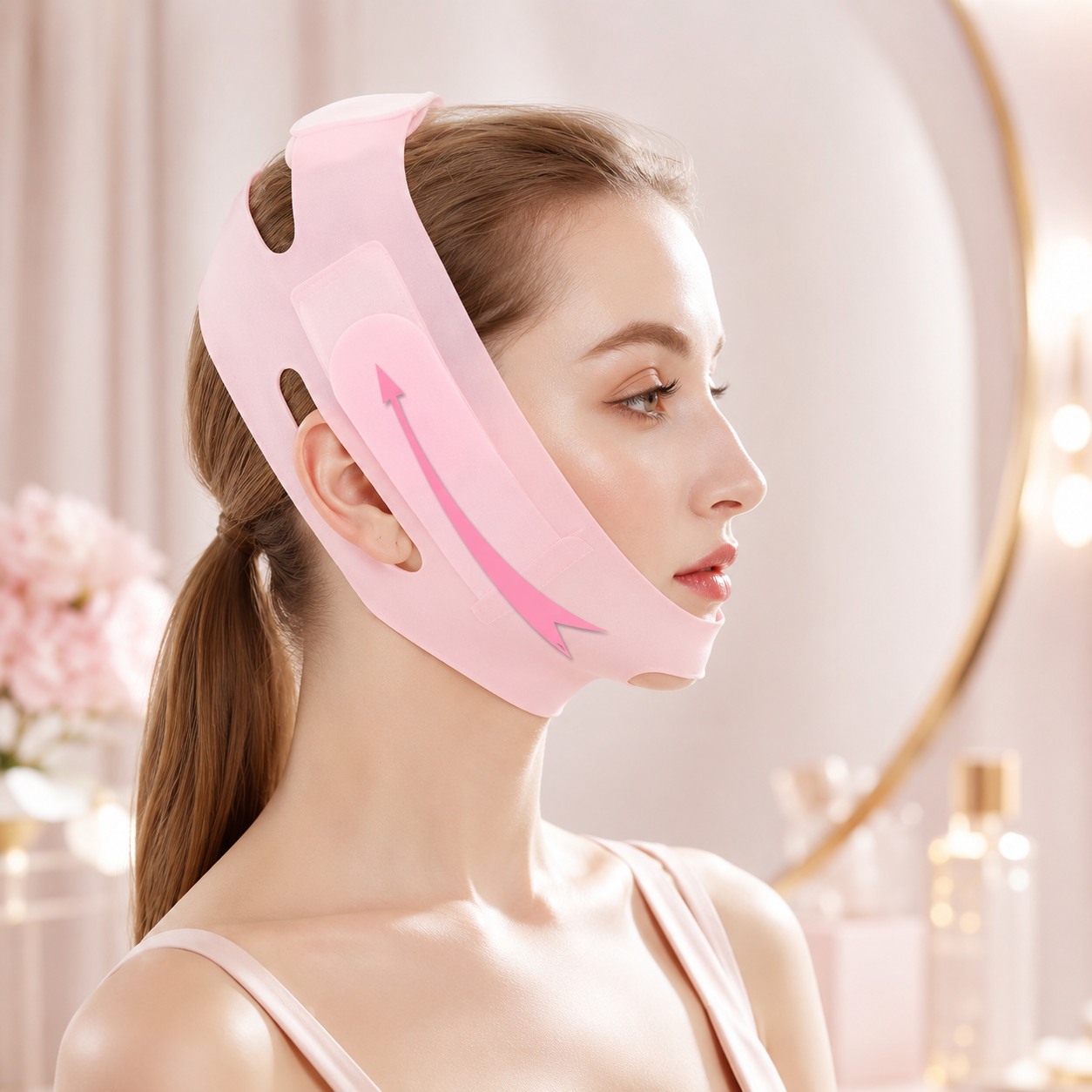 Face Lift Silicone mask made of soft, skin-friendly silicone with adjustable straps for comfortable face slimming and lifting.