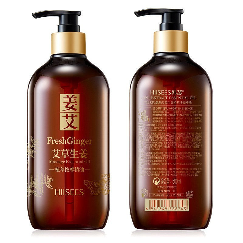 500ml bottle of ginger essential oil for body care and moisture
