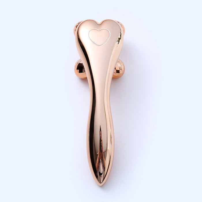 V-Type 4D Roller Massager for face and eye care in gold, silver, and pink colors