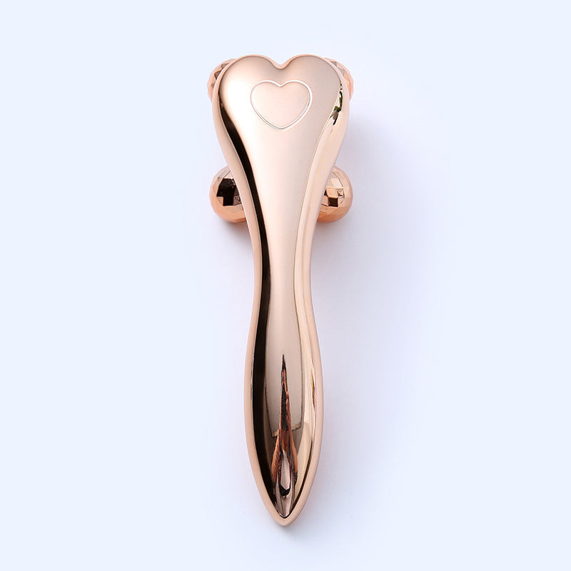 V-Type 4D Roller Massager for face and eye care in gold, silver, and pink colors
