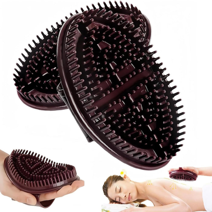 2 Pcs silicone meridian body brushes for professional massage and acupressure, ergonomic and anti-slip design
