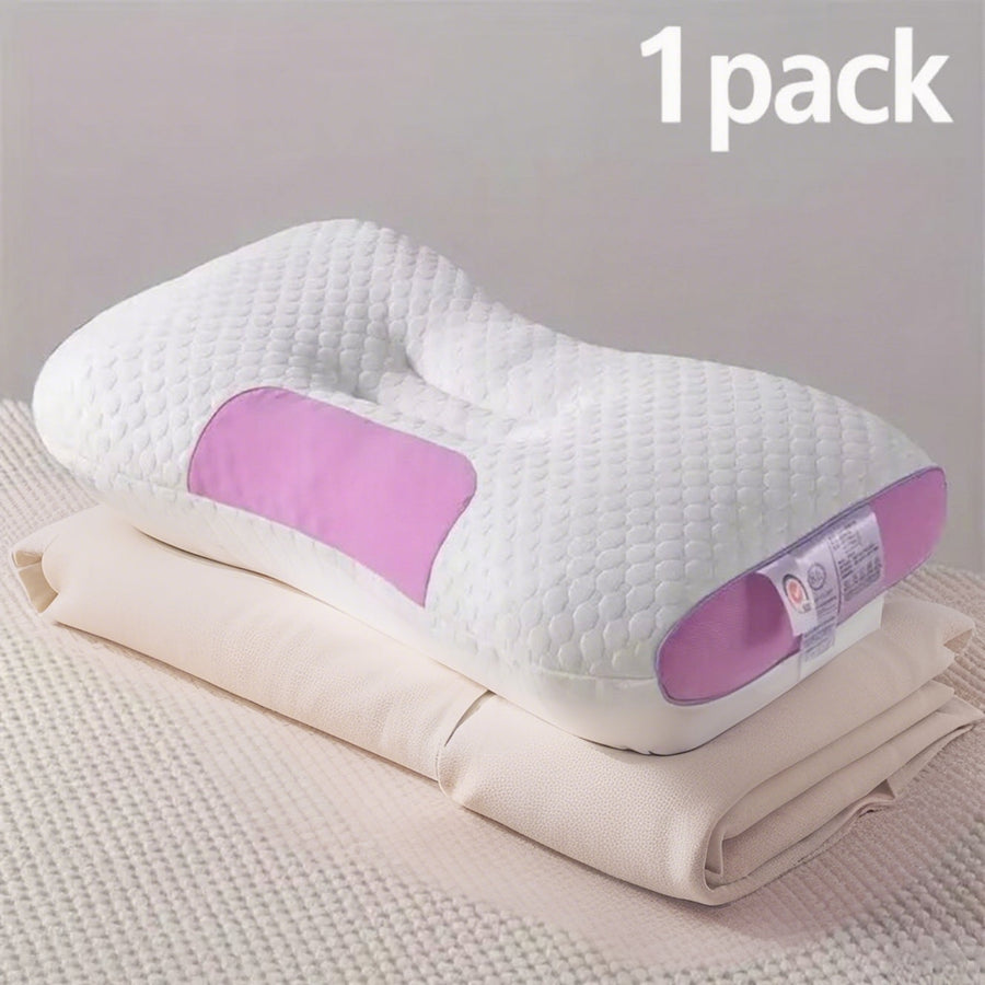 YBZ 3D knitted cotton massage pillow in purple, pink, and yellow ingot shapes for neck support and comfort