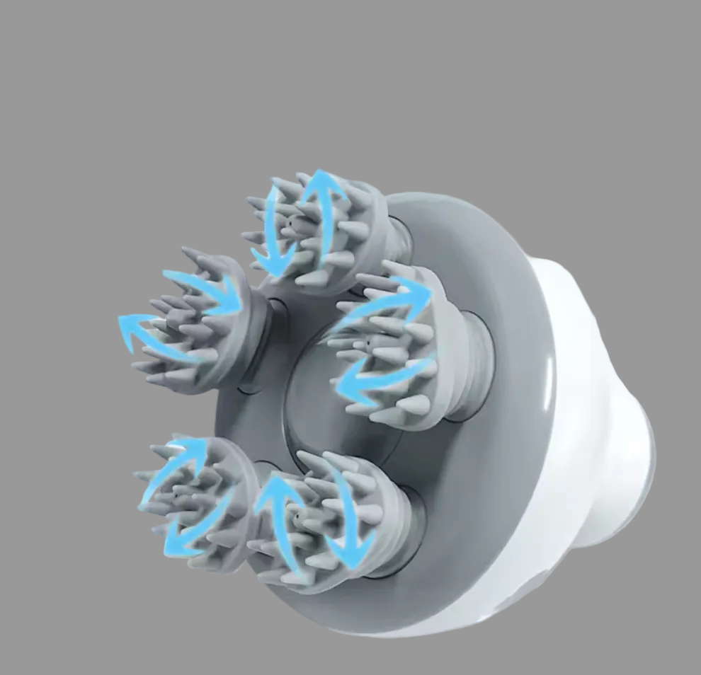 Cordless electric scalp massager with 96 silicone nodes and 2 speed settings for deep hair cleaning and growth