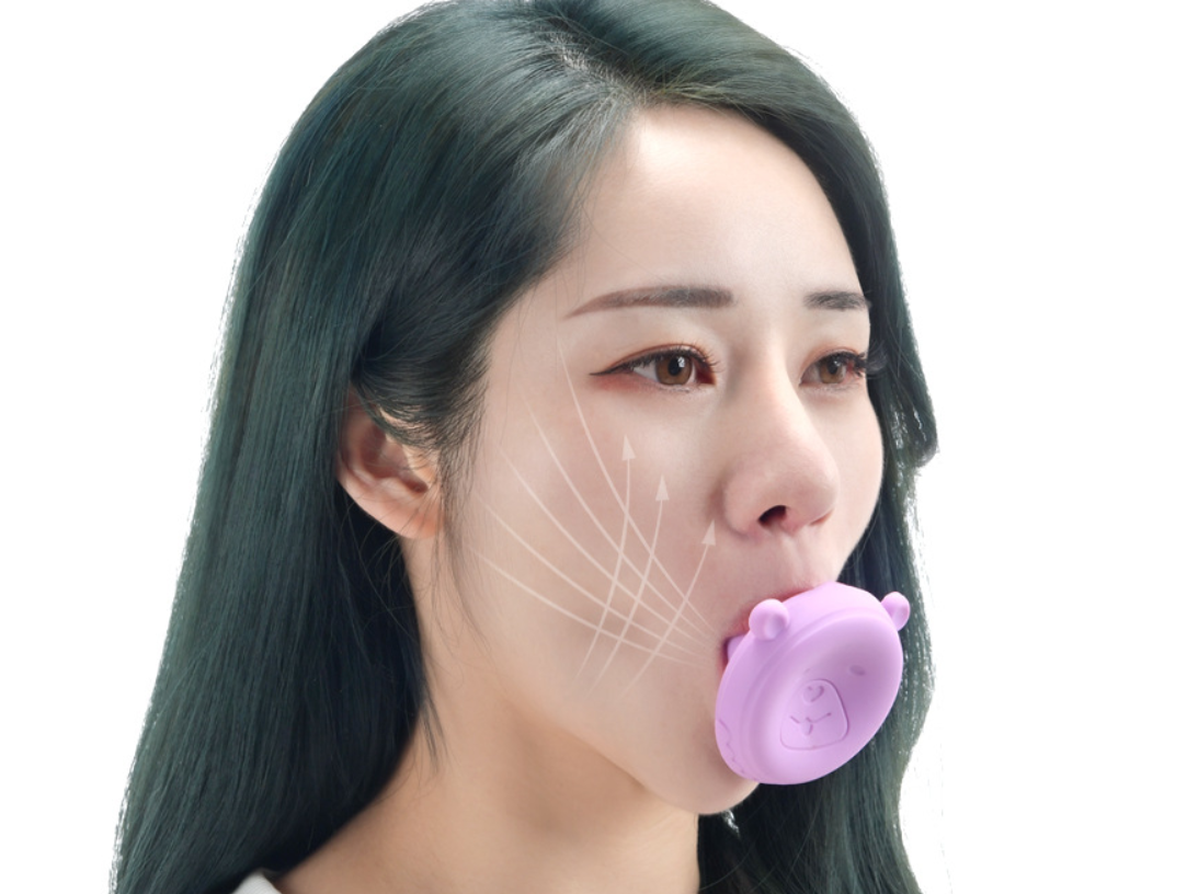 Facial Slimming Device Jaw Toning Tool in Pink and Blue with Deer and Bear Designs