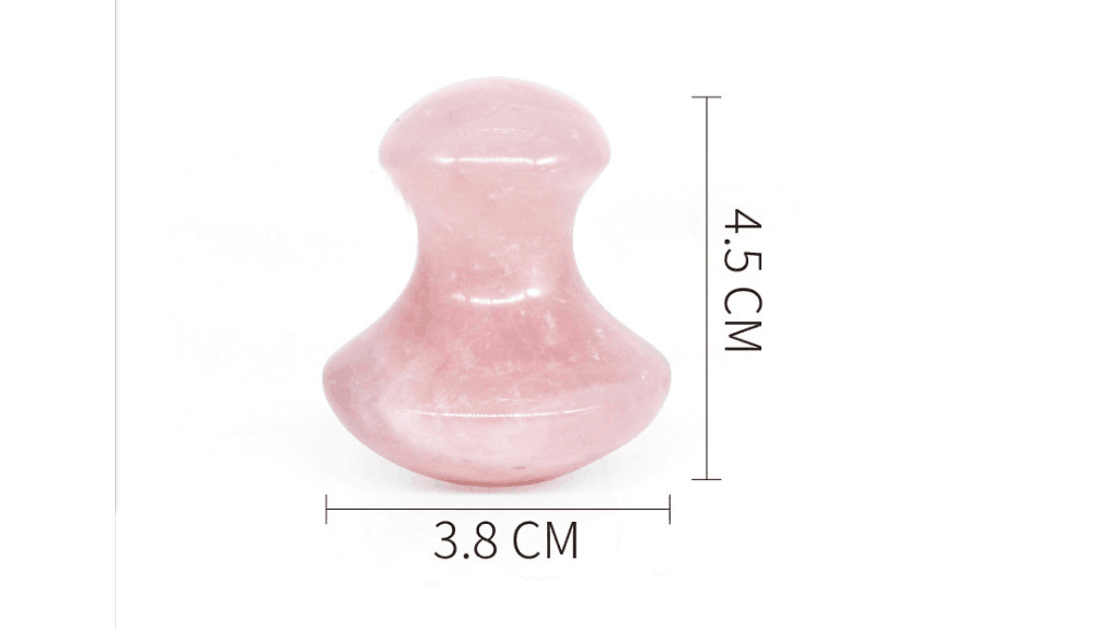 Natural Jade Mushroom Gua Sha massage tool with pink agate stone for skin rejuvenation and detoxification