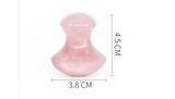 Natural Jade Mushroom Gua Sha massage tool with pink agate stone for skin rejuvenation and detoxification