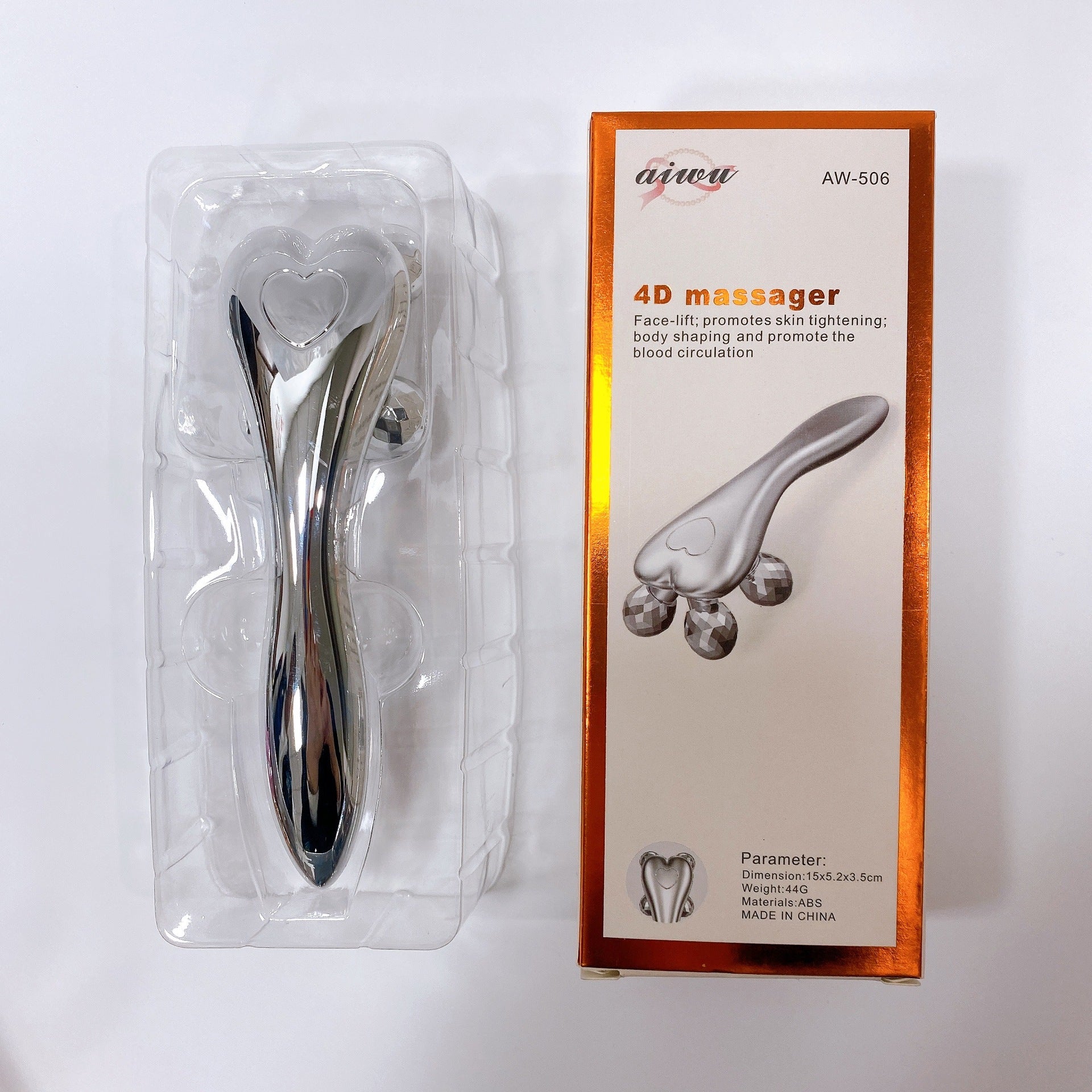 V-Type 4D Roller Massager in gold, silver, and pink for facial and eye care mejorar puffiness and fine lines