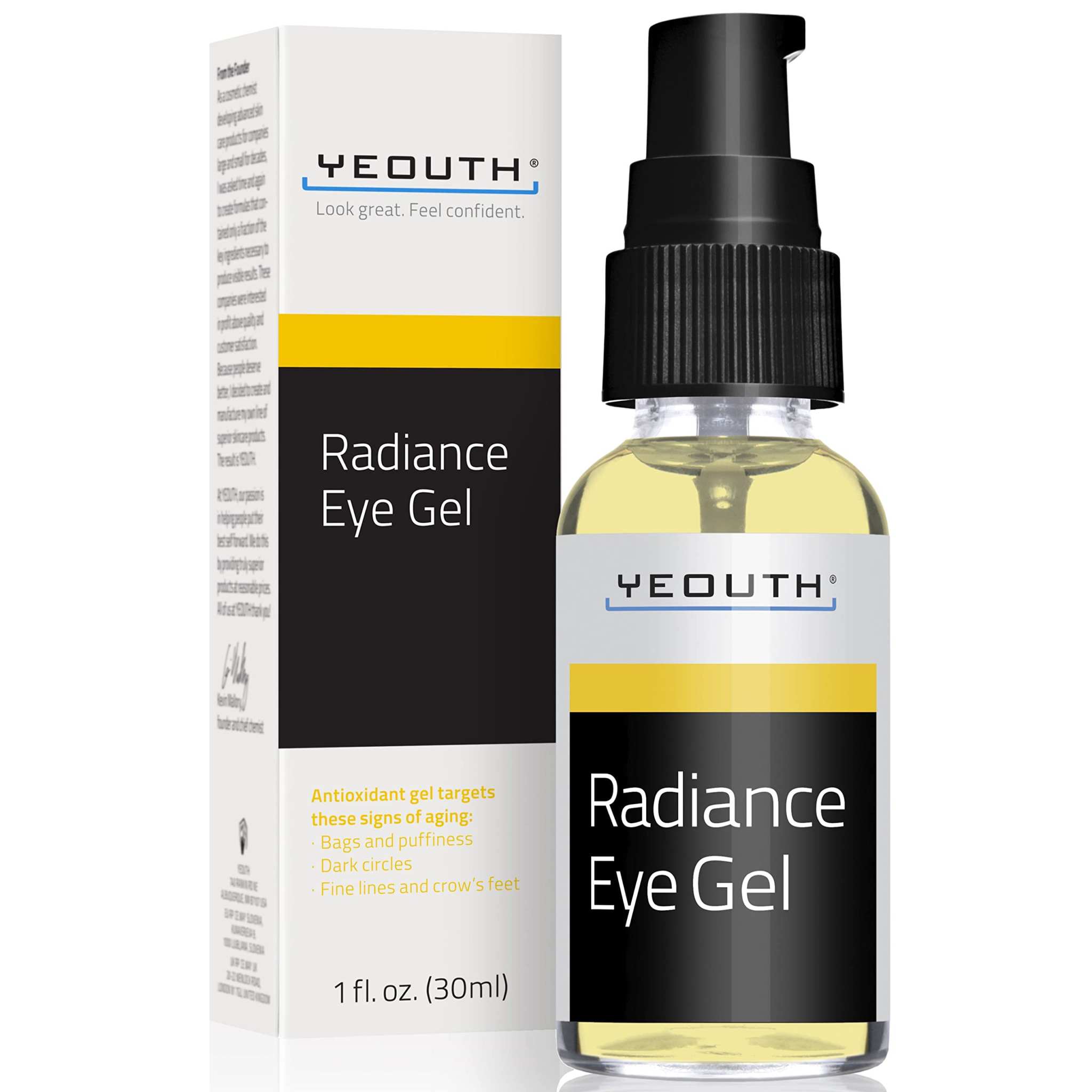 YEOUTH Under Eye Gel tube with hydrating formula for dark circles and puffiness