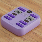 Charging Automatic Kneading Foot massager in purple with textured rollers, LED display, and control buttons on top surface.