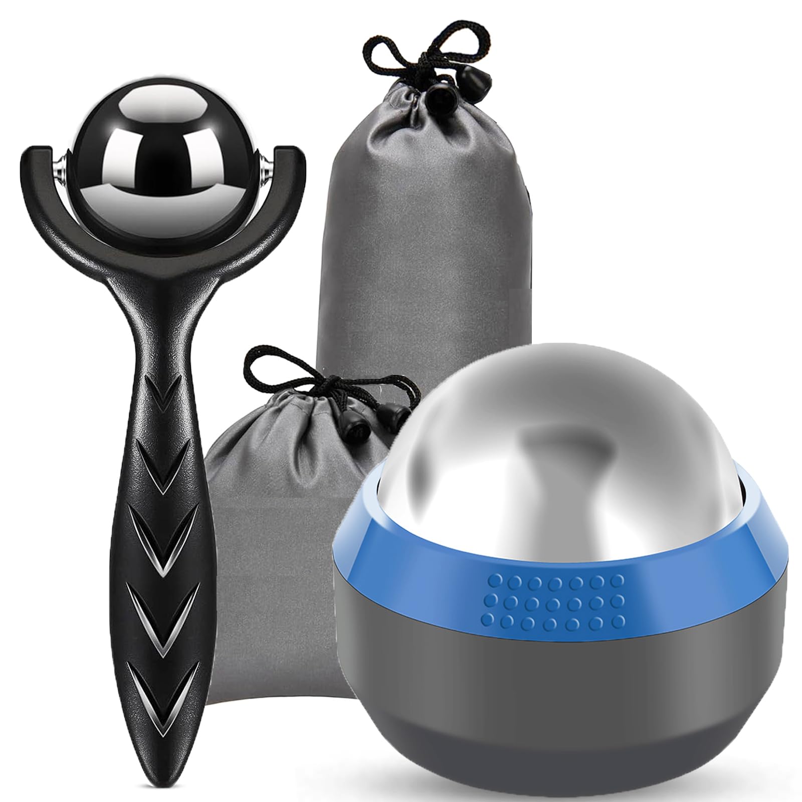 Cryosphere Cold Massage Roller Ball with stainless steel roller for hot and cold muscle relief