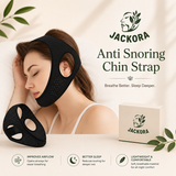 Breathable anti snore chin strap for comfortable and secure sleep with adjustable fit