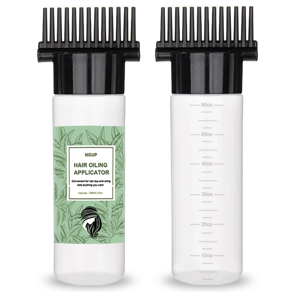 NGUP Hair Oiling Applicator combs with squeeze bottle and fine-tooth design for even hair oil distribution