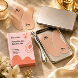 Beautistin reusable silicone under-eye patches with metal massage stick and storage case for fine lines and moisture retention