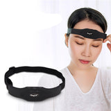 Wireless head massager helmet for stress relief and sleep therapy in black and pink