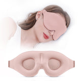 Breathable 3D contoured light-blocking sleep eye mask in black polyester fiber