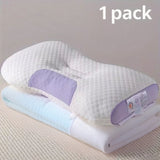YBZ 3D Knitted Cotton massage pillow in purple, pink, and yellow ingot shape for neck support and comfort