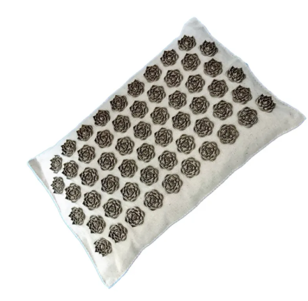 Acupressure Lotus Massage Cushion Set with lotus-shaped points, pillow, and storage bag for muscle relaxation and acupressure therapy