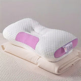 YBZ 3D Knitted Cotton massage pillows in purple, pink, and yellow ingot shapes for neck support and comfort