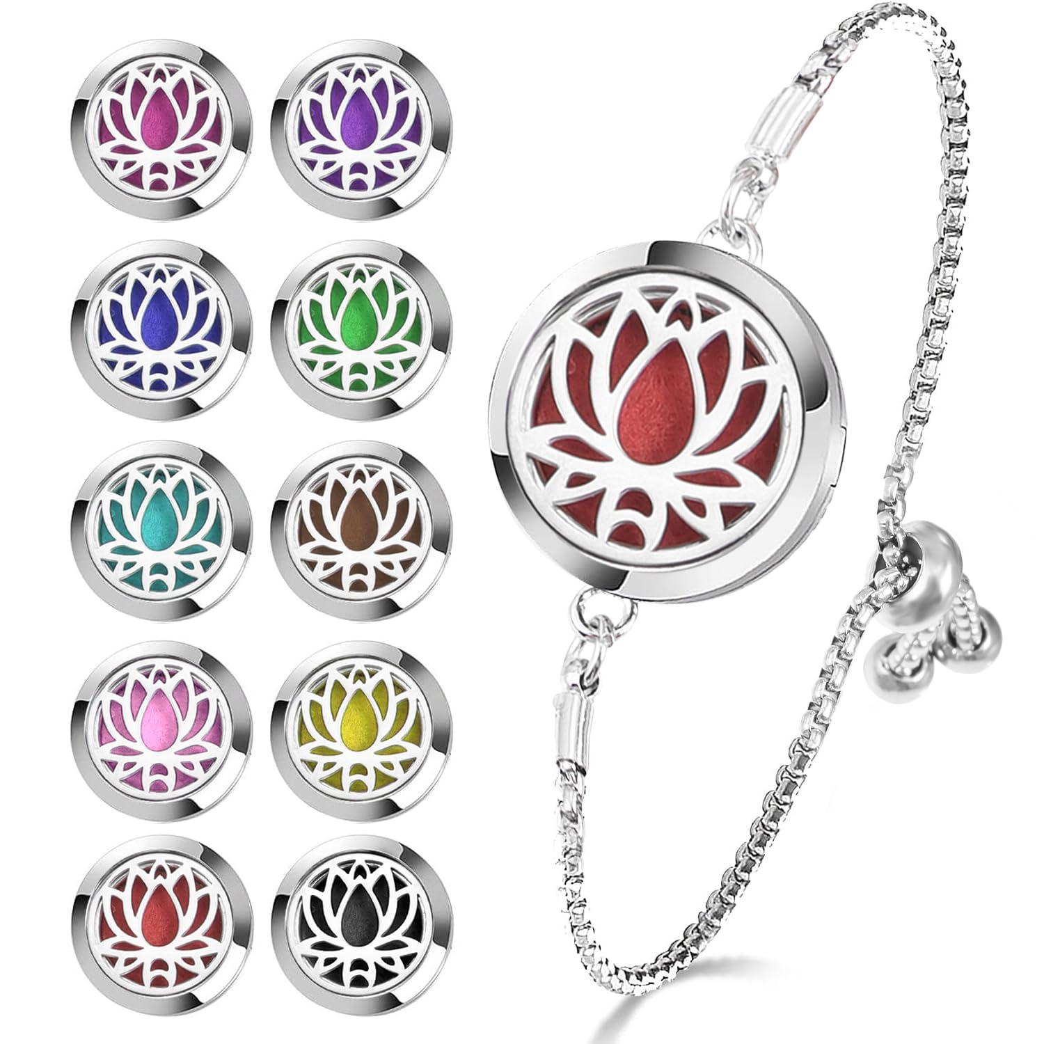Essential oil diffuser bracelet with adjustable band and lightweight design for subtle aromatherapy