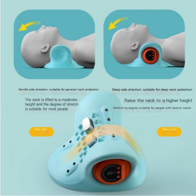 Ergonomic portable neck massager pillow with memory foam and gentle massage function