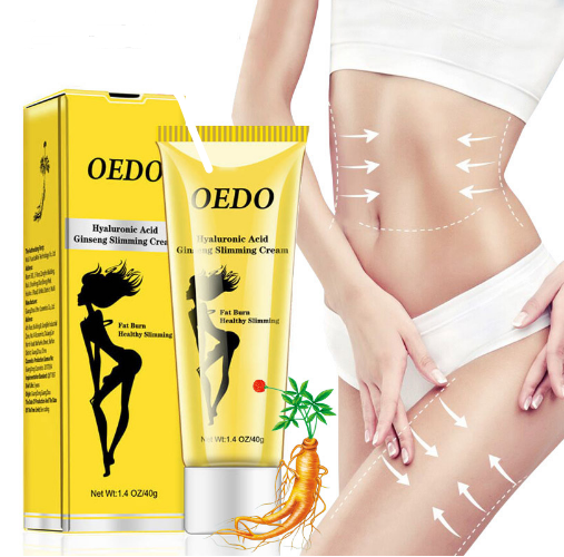 OEDO Hyaluronic Acid Ginseng Slimming Cream jar with natural ingredients and smooth texture packaging