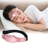 Wireless black and pink head massager helmet for stress relief and sleep therapy