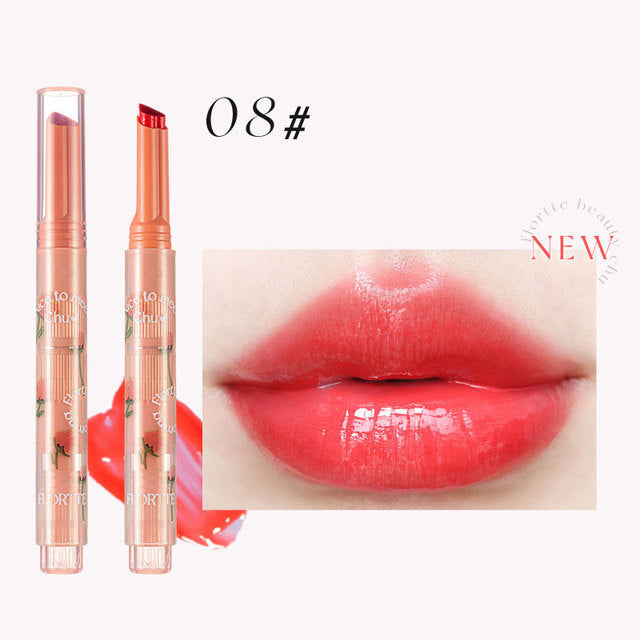 FLORTTE First Kiss Love Stick Lipstick pen with built-in mirror and vibrant shades