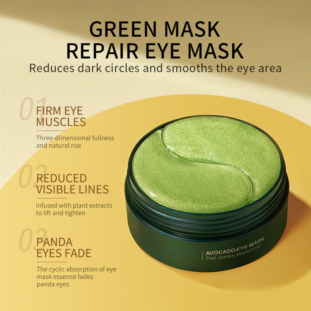Avocado & Gold Under Eye Mask hydrating gel patches for brightening and soothing eyes