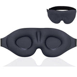 Breathable 3D contoured light-blocking sleep eye mask in black for comfortable rest and relaxation