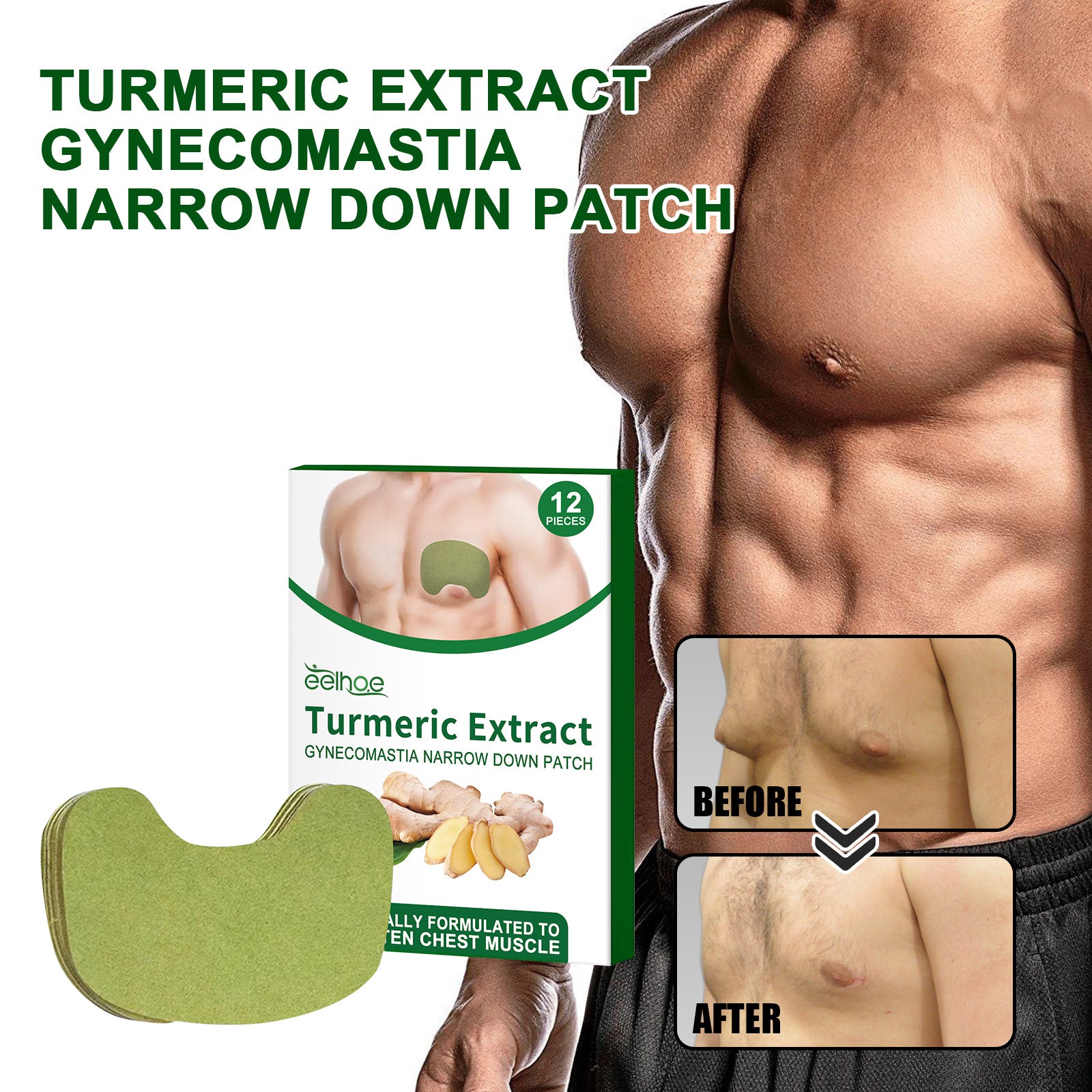 Men’s Chest Firming Care Patches — 12-Piece Set