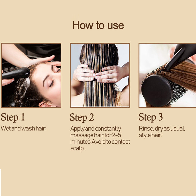 Anti-Shedding Smooth Hair Mask jar with coconut fragrance for frizz control and hair repair