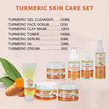 Turmeric Skincare Set: Toner, Cream, Serum, Mask, Scrub