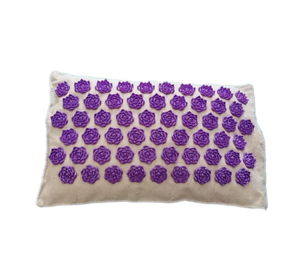 Acupressure Lotus Massage Cushion Set with lotus-shaped points, pillow, and storage bag for muscle relaxation and wellness