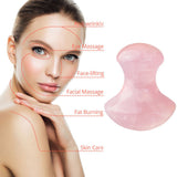 Natural jade mushroom Gua Sha massage tool in pink agate stone for skincare and wellness