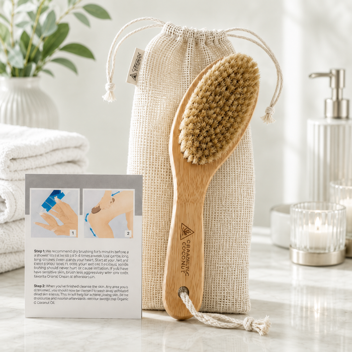 Bamboo Dry Brush with Travel Bag