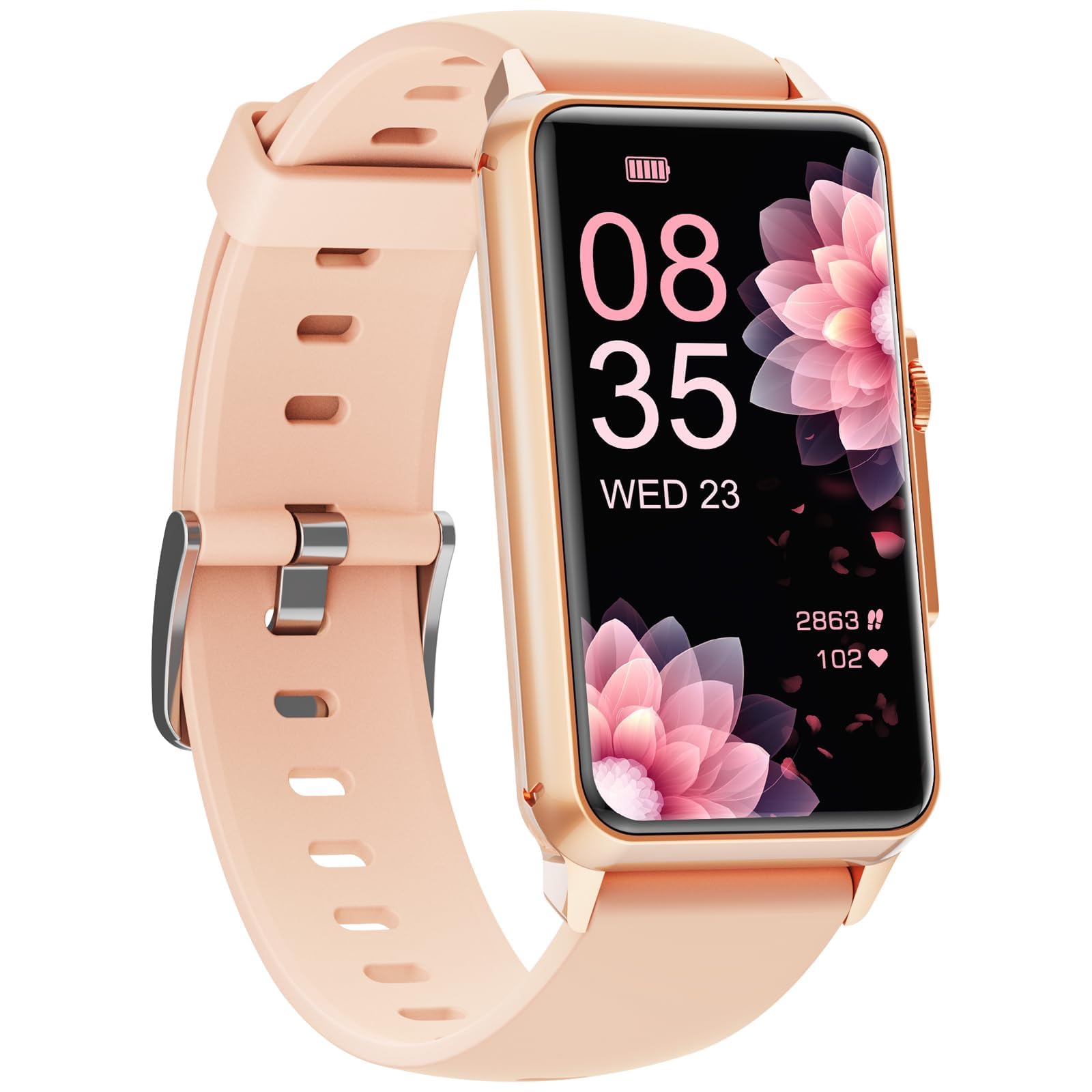Mingdaln Smart Watches for Women (Make Call/Answer) 2025 HD 1.57" Fitness Tracker Watch with Heart Rate/Blood Pressure/Blood Oxygen Monitor Smartwatch for Android Phones iPhone (Pink)