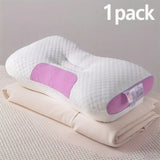 YBZ 3D knitted cotton massage pillow in purple, pink, and yellow ingot shapes for neck support and comfort