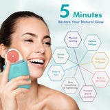 Reusable silicone facial ice mold in multiple colors for cooling massage and skincare