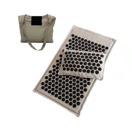 Acupressure Lotus Massage Cushion Set with lotus-shaped points, pillow, and storage bag for muscle relaxation and wellness