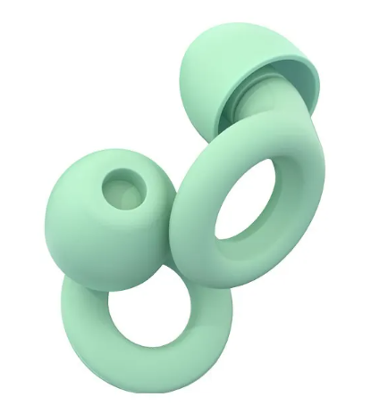 Noise-reducing earplug set with soft silicone material, multiple sizes, and storage box for comfortable, reusable noise blocking during sleep