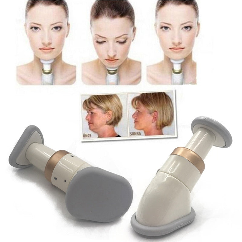 Compact face sculpting massager for chin fat reduction and slimmer jawline enhancement