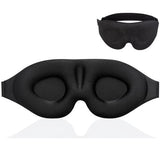 Black 3D contoured breathable light-blocking sleep eye mask for relaxation and comfort
