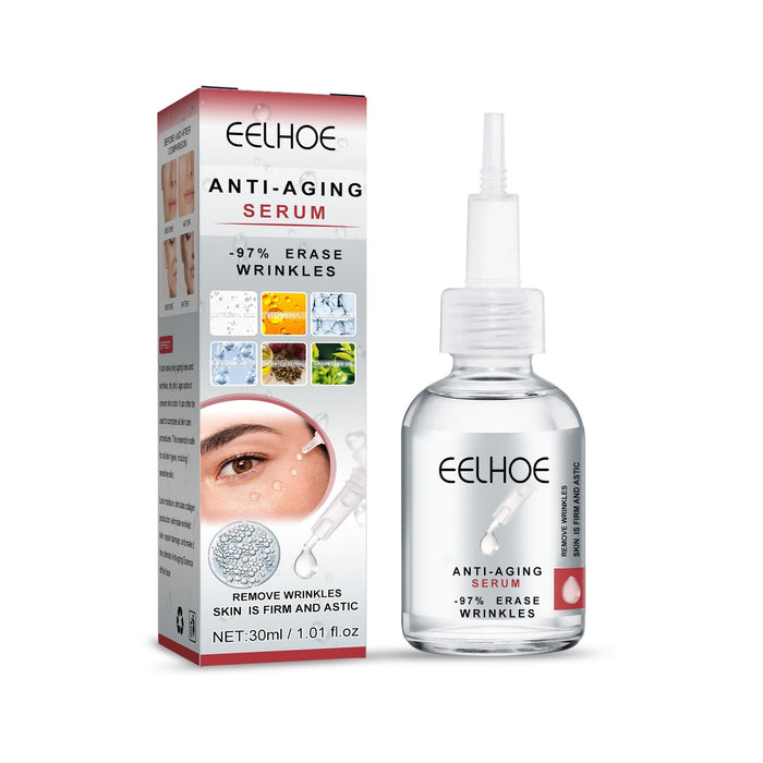 Bottle of deep anti-wrinkle essence for firming and nourishing facial skin