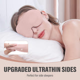 Breathable light-blocking 3D contoured sleep eye mask in black for comfortable rest and relaxation