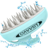 Lisaavo Hair Massager silicone scalp massage brush with soft flexible bristles and ergonomic handle for wet or dry use