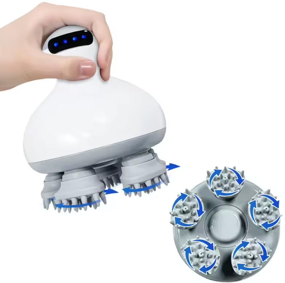 Cordless electric scalp massager handheld with 96 silicone nodes and 2 speed settings for deep hair cleaning and growth