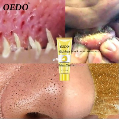 OEDO Blackhead Mask gold peel-off skincare product in black jar with gold label